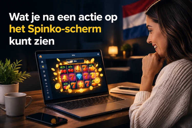 Wat je na een actie op het Spinko-scherm kunt zien